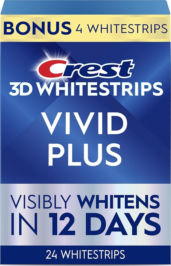 פסי הלבנה לשיניים של Crest מסוג Vivid Plus - מארז ל-12 טיפולים