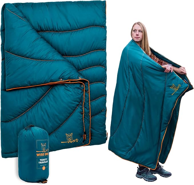 שמיכת קמפינג מרופדת של Wise Owl Outfitters, דוחה מים