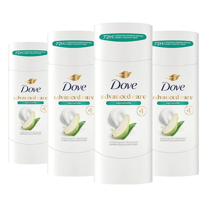 דאודורנט סטיק Dove Advanced Care בניחוח אגס, מארז 4 יחידות