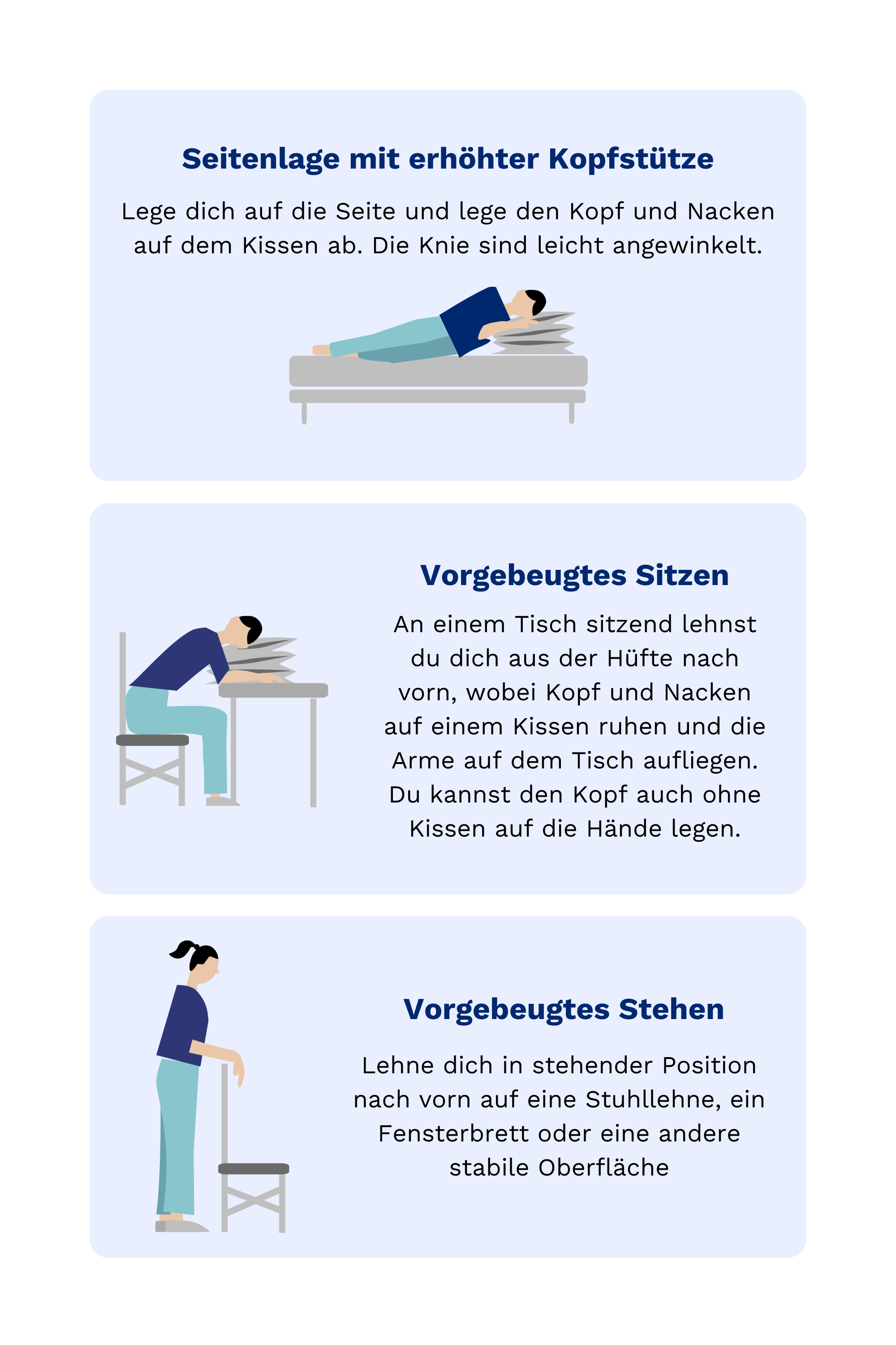 Auswahl an Atemübungen bei Atemproblemen