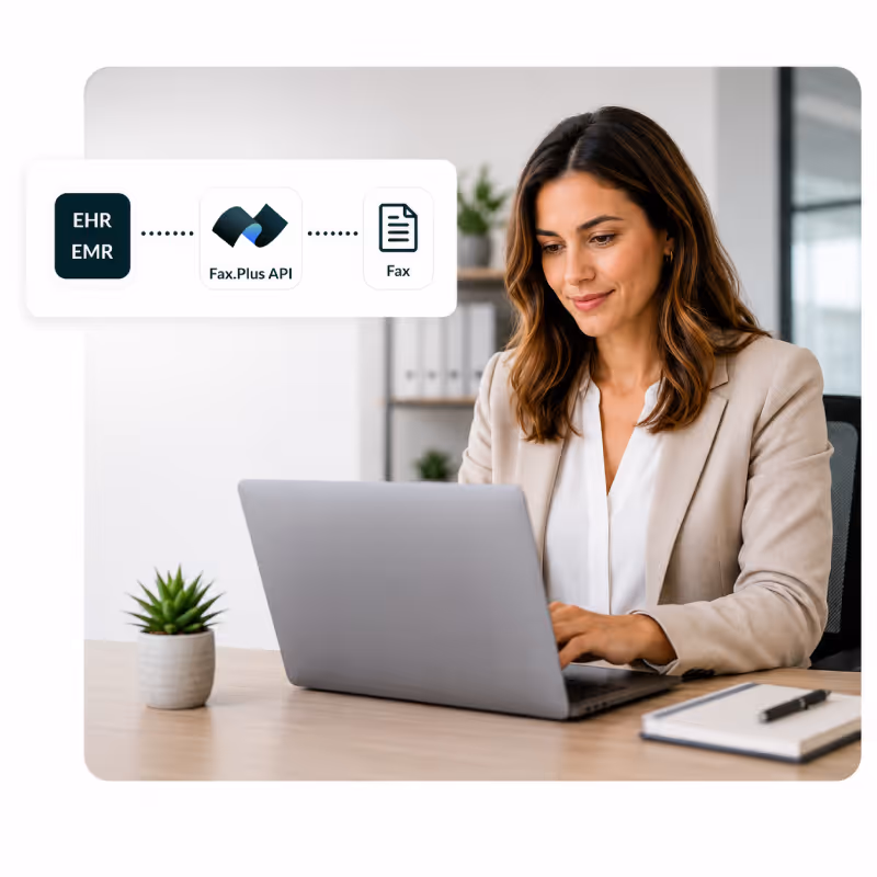 emh ehr integration fax api hipaa compliant efax
