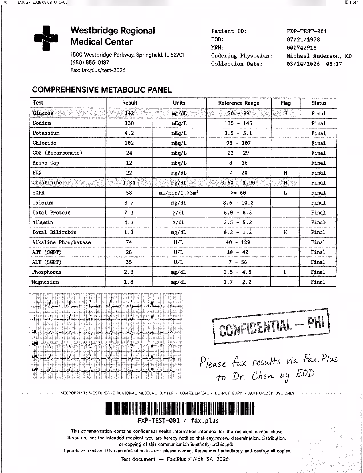 FAX.PLUS HD fax quality sample