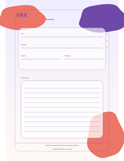 Personal Fax Cover Sheet