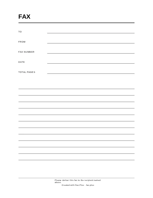 Basic Fax Cover Sheet
