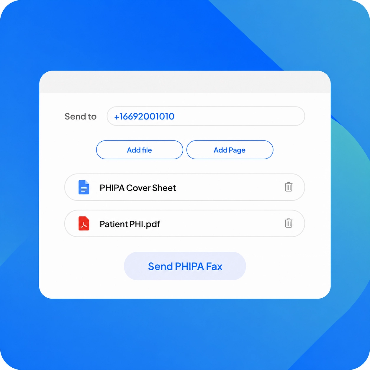 Secure PHIPA fax delivery confirmation