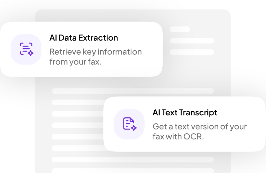 Fax.Plus AI data extraction and text transcript tools