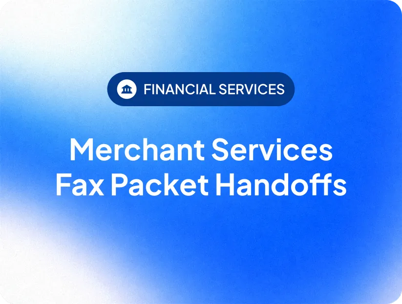Merchant Services Fax Packet Handoffs