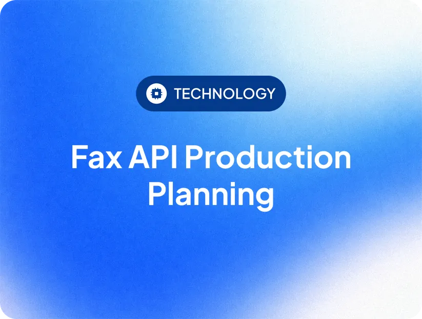 Fax API Production Planning