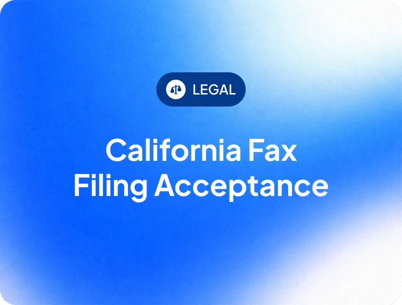 California Fax Filing Acceptance