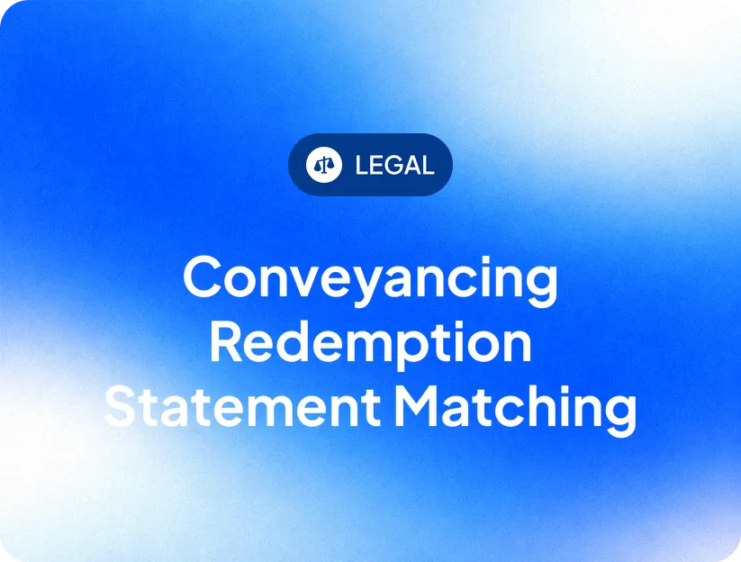 Conveyancing Redemption Statement Matching