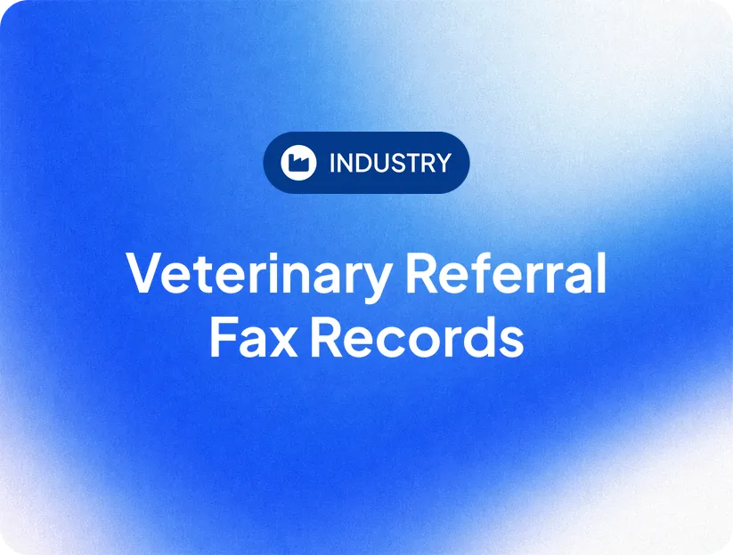 Veterinary Referral Fax Records