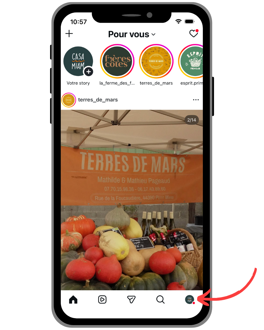 Je clique sur mon profil Instagram