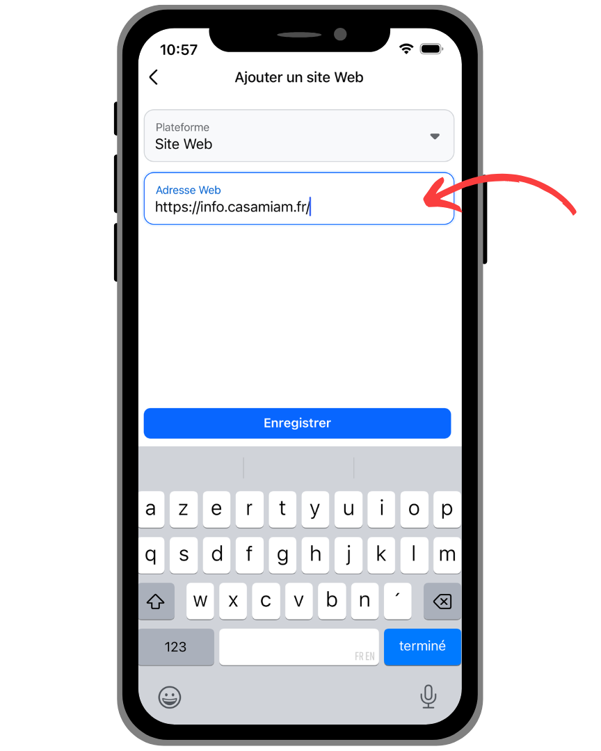 Je clique sur "Site web".