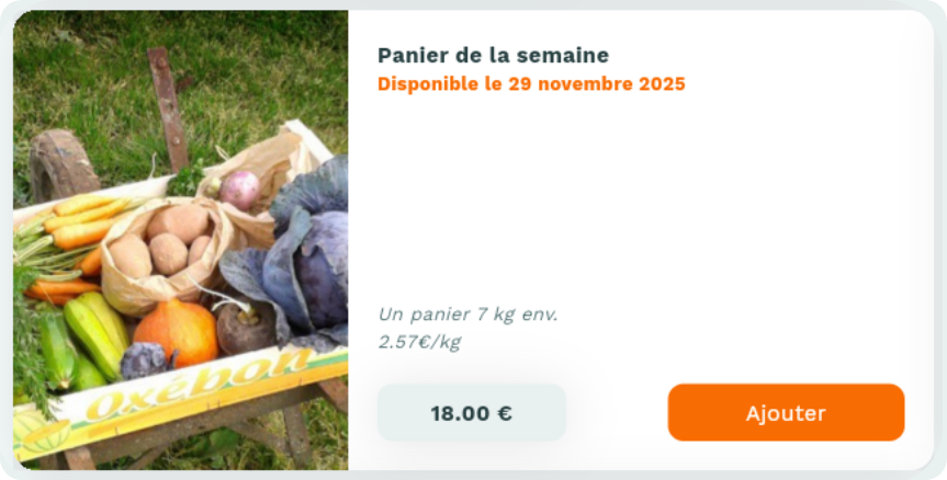 Fiche produit Casamiam : Panier de la semaine