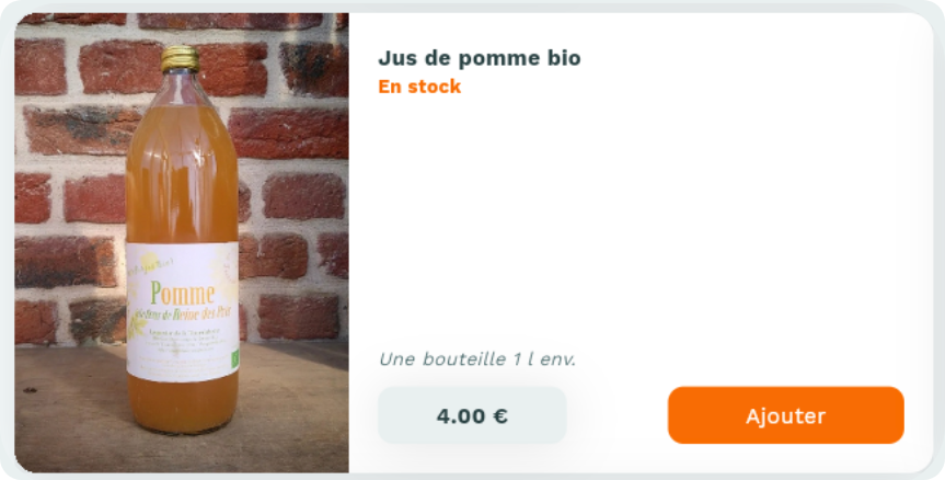 Fiche produit Casamiam : Jus de pomme bio