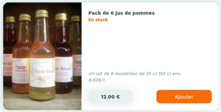 Fiche produit Casamiam : Pack de 6 jus de pomme