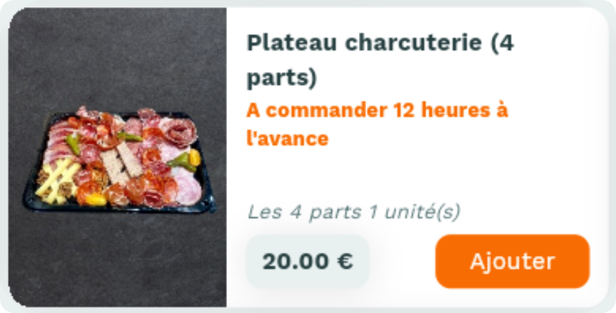 Fiche produit Casamiam : Plateau charcuterie (4parts)