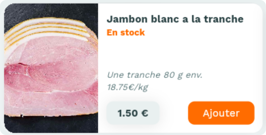 Fiche produit Casamiam : Jambon blanc à la tranche