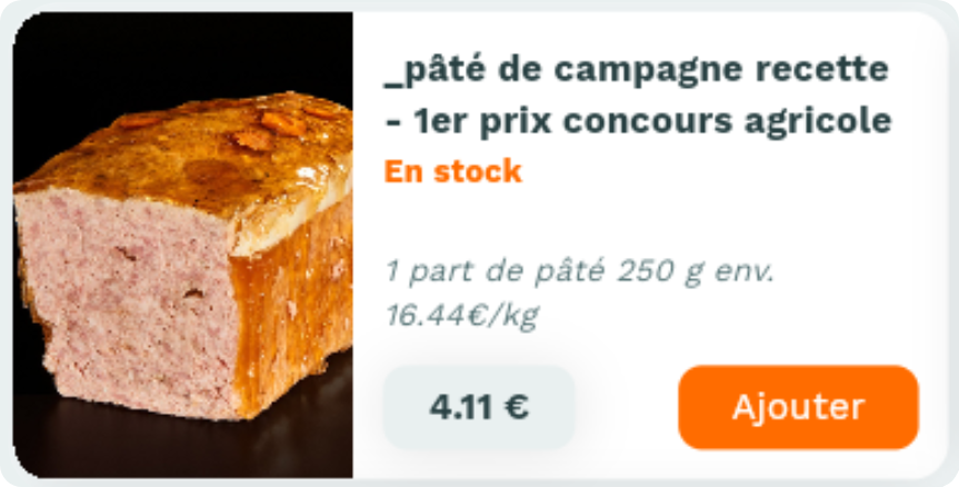Fiche produit Casamiam : Pâté de campagne recette - 1er prix concours agricole