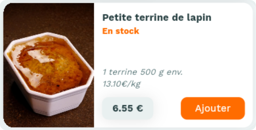 Fiche produit Casamiam : Petite terrine de lapin