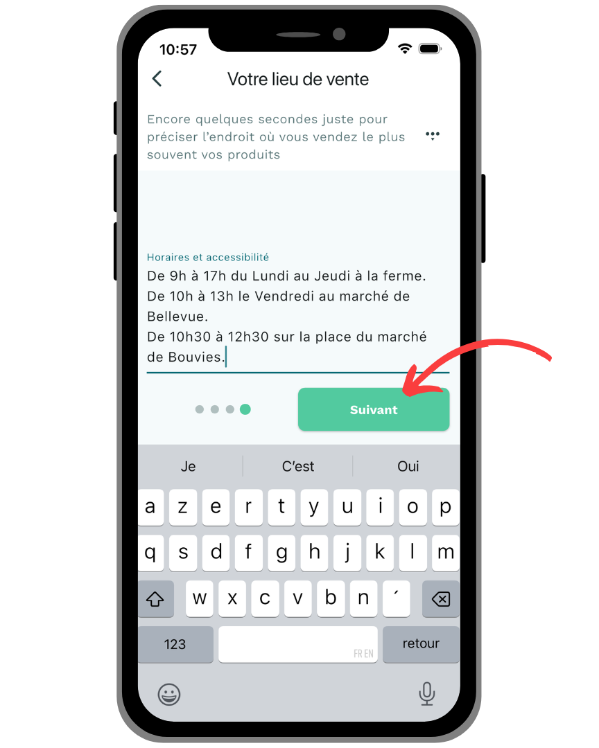 Je renseigne mes horaires et lieux de retraits sur Casamiam
