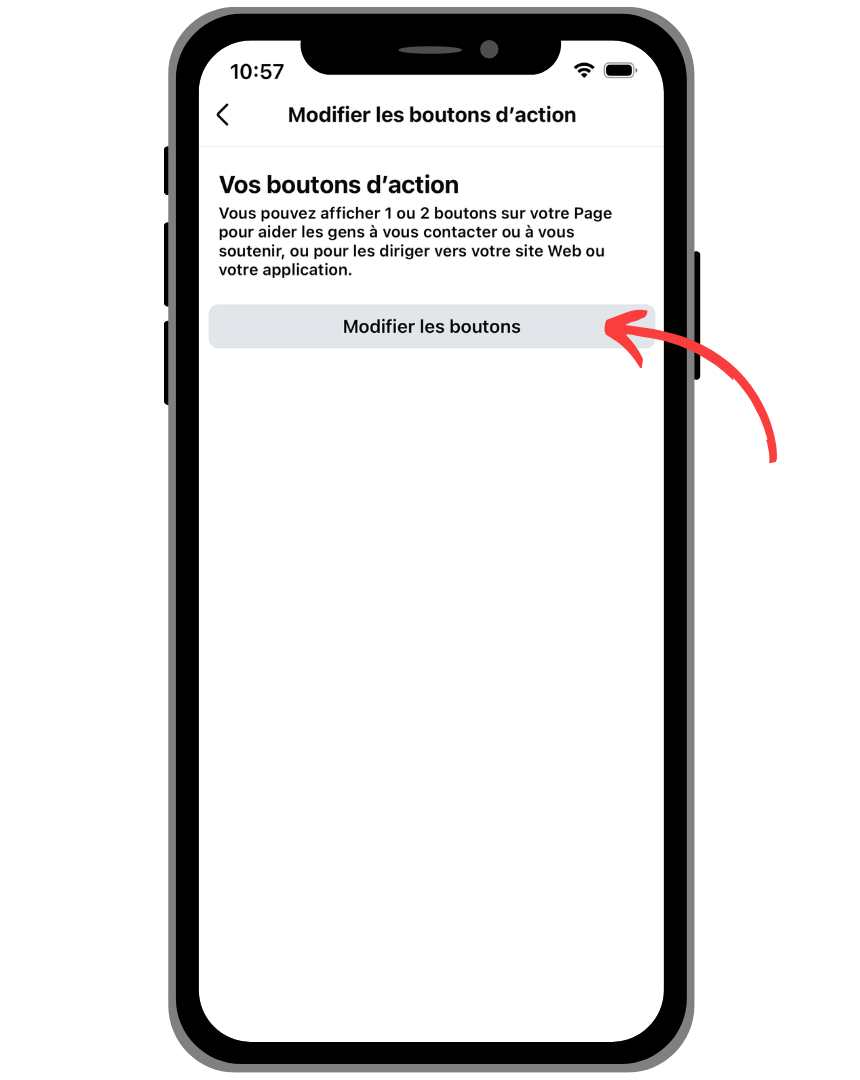 Je clique sur "Modifier les boutons" sur mon profil Facebook