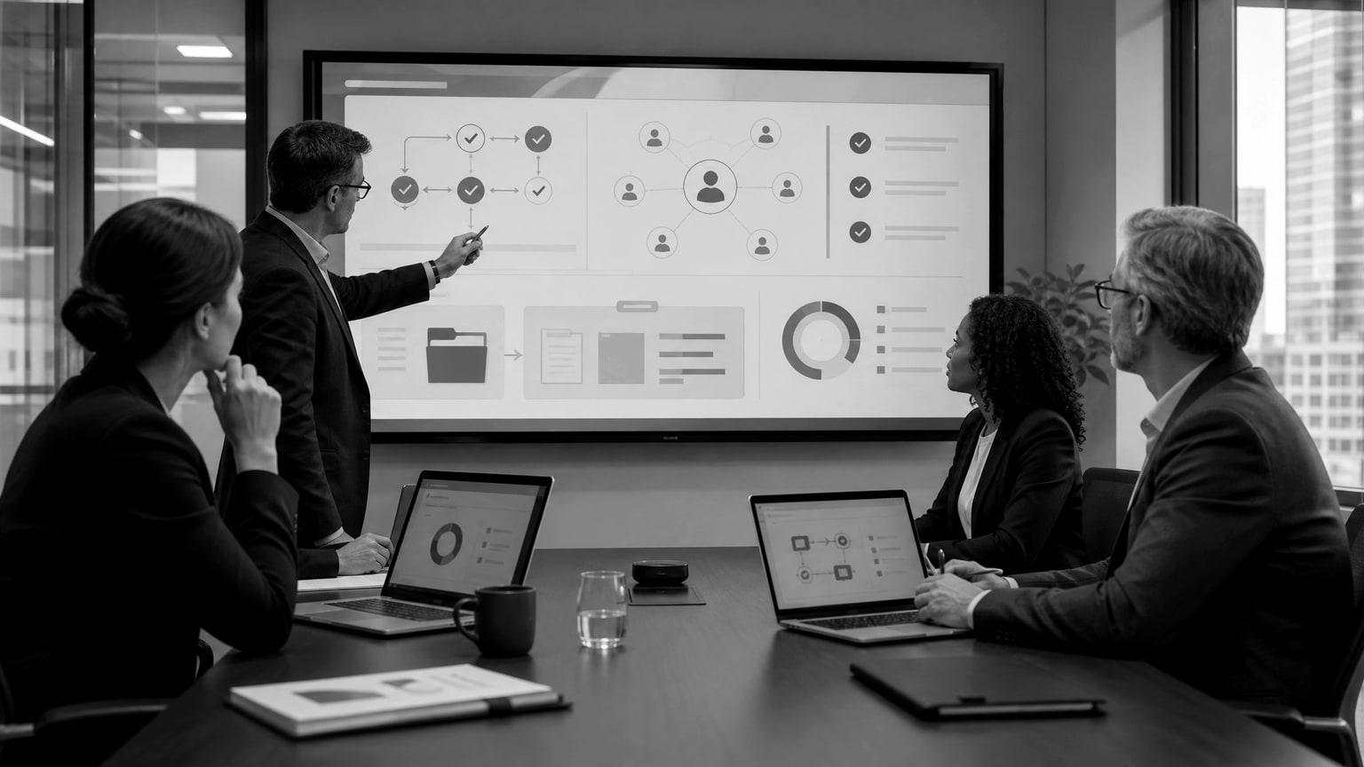 Equipe de auditoria e compliance analisando controles de acesso e evidências de ITGC