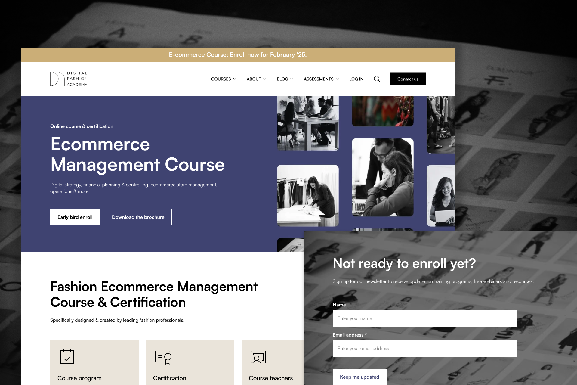 Digital Fashion Academy - Website Design