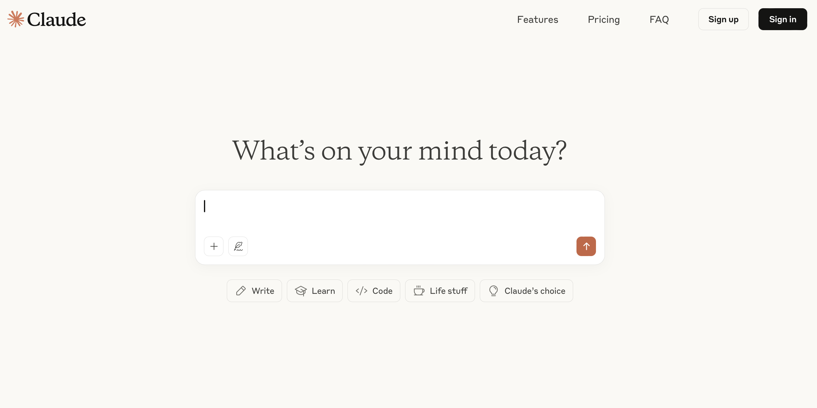 An overview of the interface of Claude.