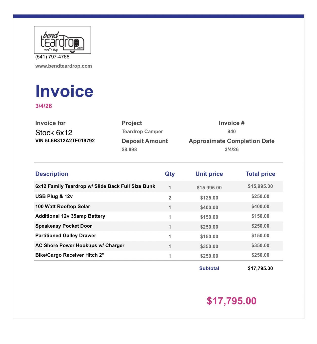 NEW 2026 6X12 FAMILY SIZED TEARDROP 