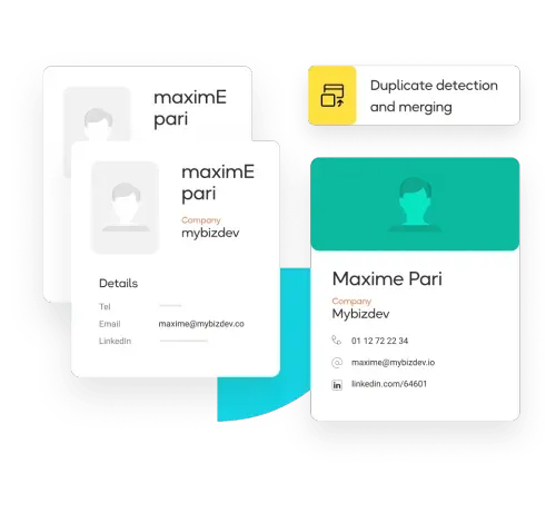 Detection and merging of duplicate B2B contacts
