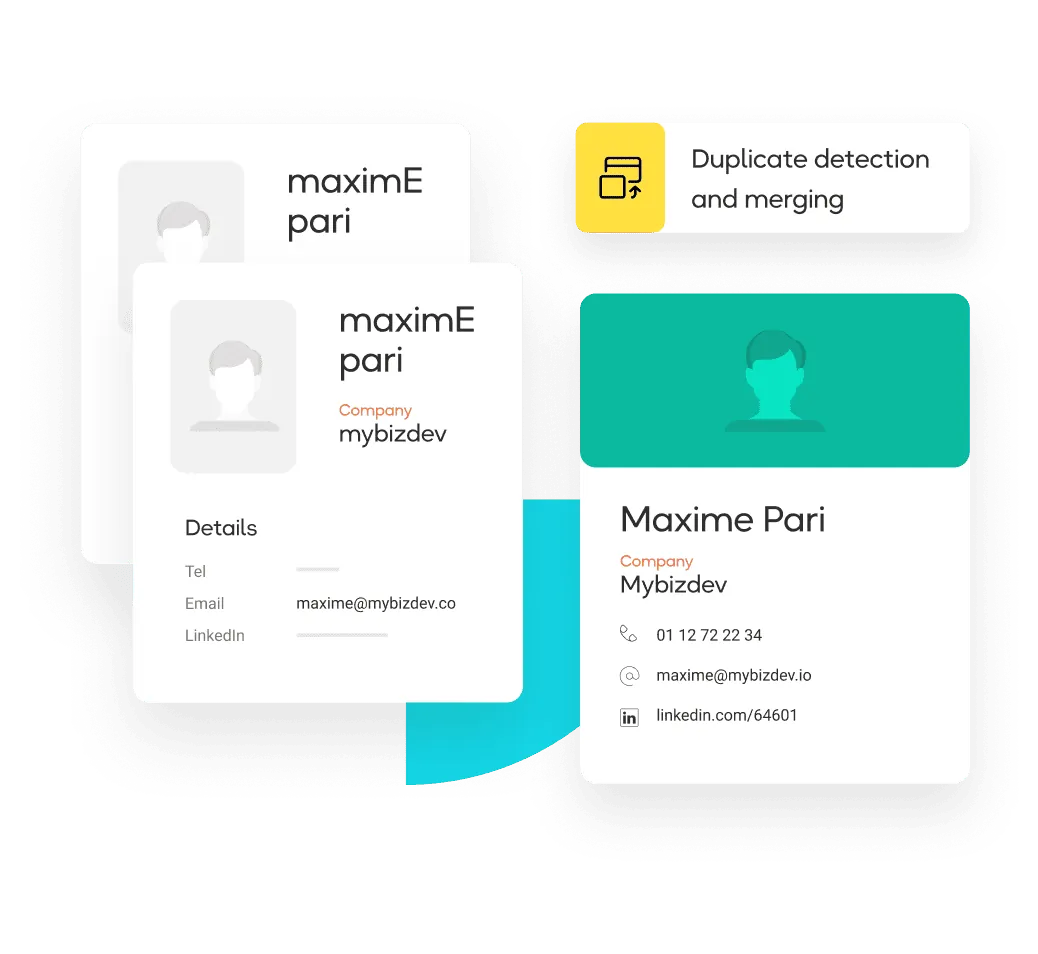 Detection and merging of duplicate B2B contacts