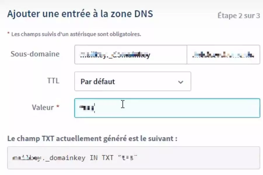 entrée zone DNS