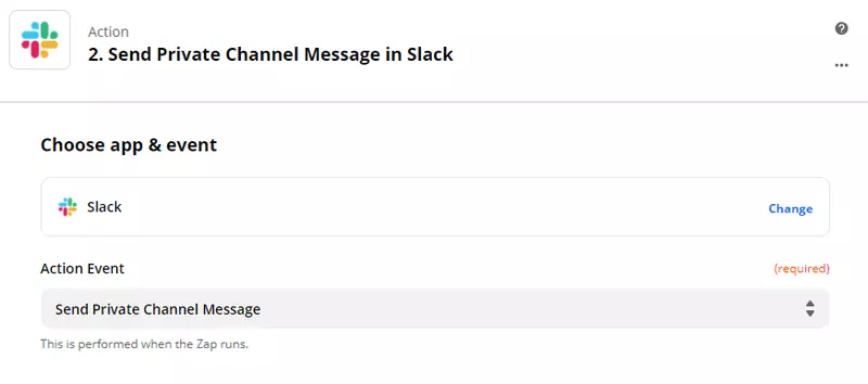 Zapier - Connecter Slack pour envoyer un message privé personnalisé