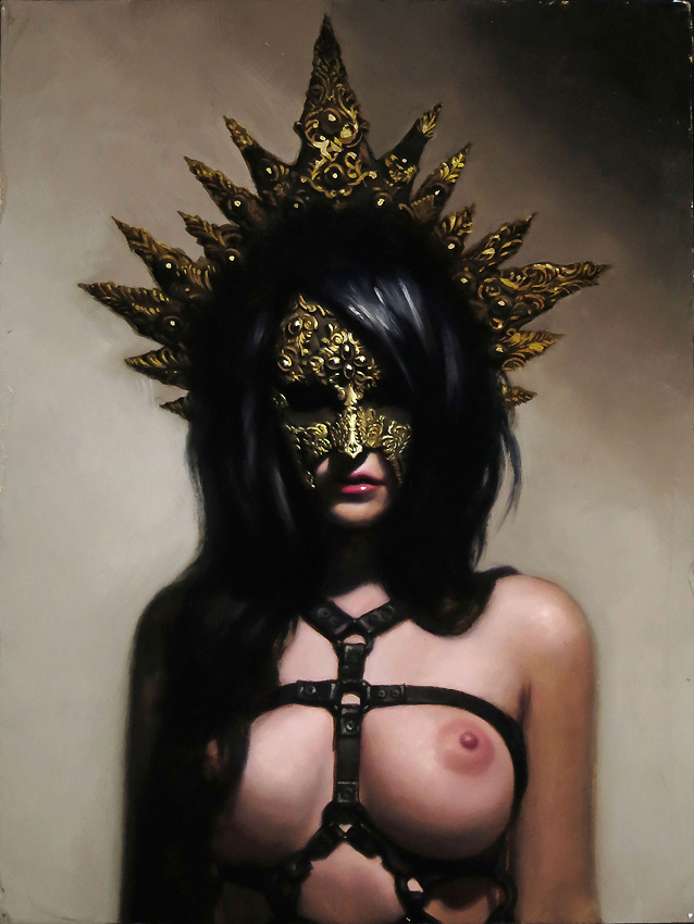 Nikko Hurtado, "O" (2017), 16" x 12" acrylic on wood