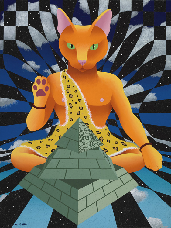 Ausgang, "Annuit Coeptis" (2017), 24" x 18" acrylic on canvas