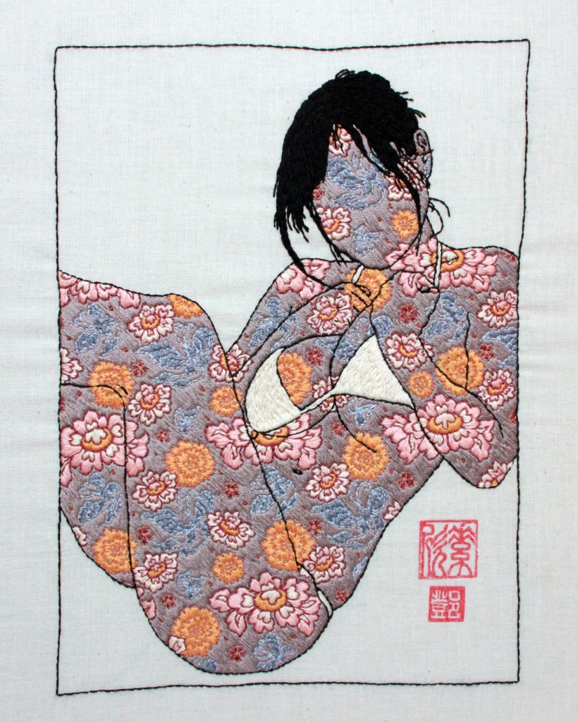 "Mini Girl 03" embroidery by Jessica So Ren Tang