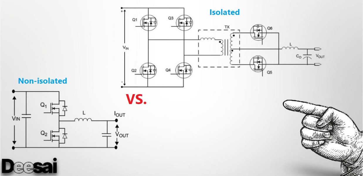 ตัวแปลงไฟฟ้าแบบแยกกับแบบไม่แยก