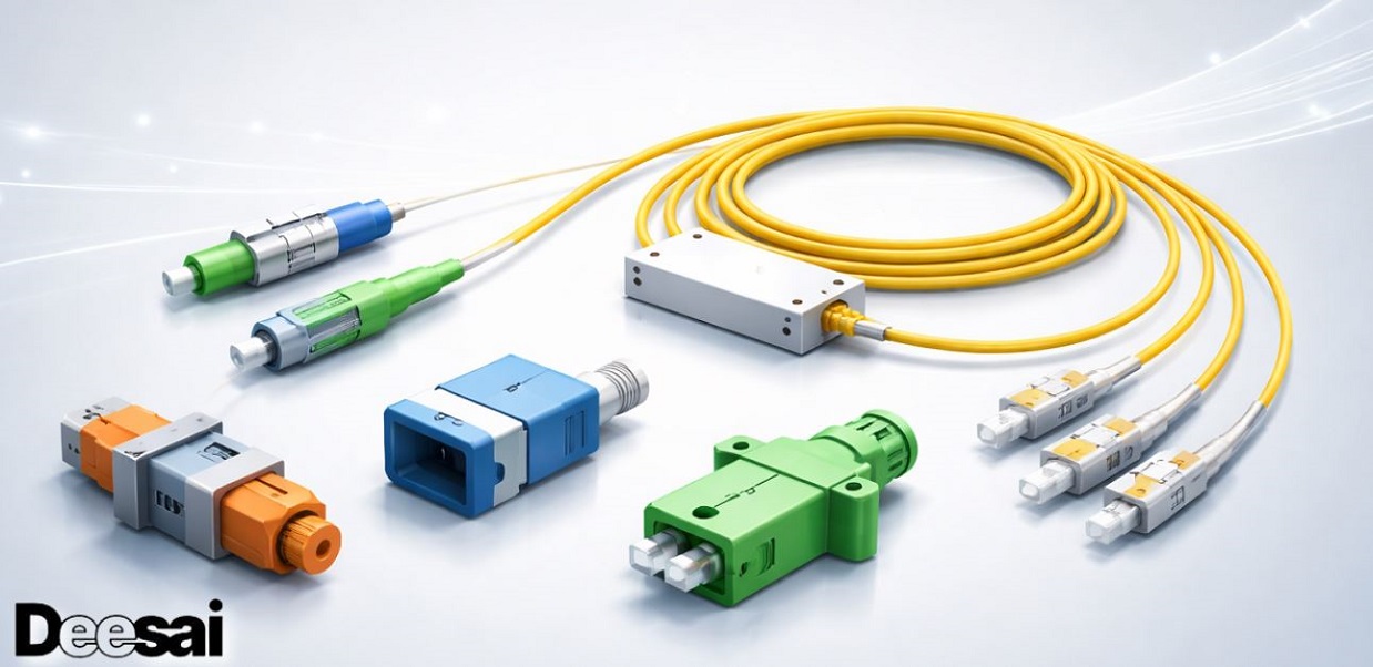 ตัวลดทอนไฟเบอร์ออปติก, อะแดปเตอร์, ข้อต่อและตัวแยกสัญญาณ