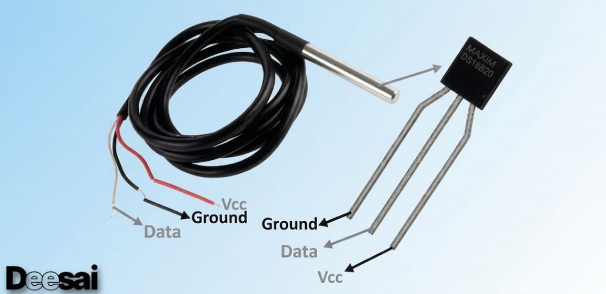 DS18B20 เซ็นเซอร์อุณหภูมิกันน้ํา : การทํางานและการใช้งาน