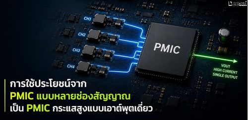 การใช้ประโยชน์จาก PMIC แบบหลายช่องสัญญาณเป็น PMIC กระแสสูงแบบเอาต์พุตเดี่ยว