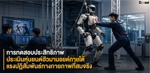 การทดสอบประสิทธิภาพประเมินหุ่นยนต์ฮิวมานอยด์ภายใต้แรงปฏิสัมพันธ์ทางกายภาพที่สมจริง