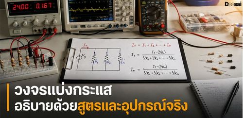 วงจรแบ่งกระแส อธิบายด้วยสูตรและอุปกรณ์จริง