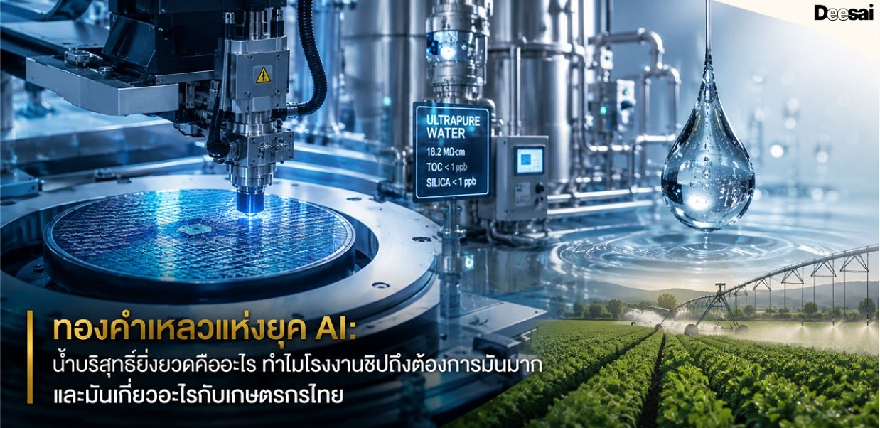 ทองคำเหลวแห่งยุค AI: น้ำบริสุทธิ์ยิ่งยวดคืออะไร ทำไมโรงงานชิปถึงต้องการมันมาก และมันเกี่ยวอะไรกับเกษตรกรไทย