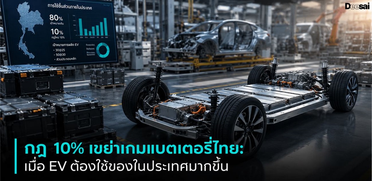 กฎ 10% เขย่าเกมแบตเตอรี่ไทย: เมื่อ EV ต้องใช้ของในประเทศมากขึ้น