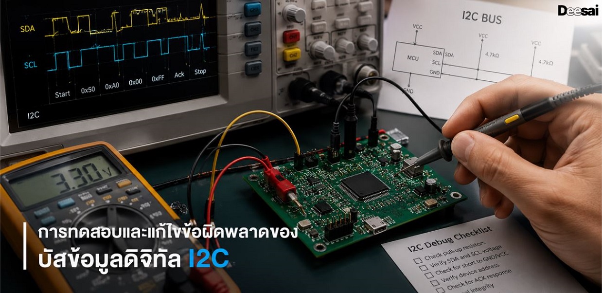 การทดสอบและแก้ไขข้อผิดพลาดของบัสข้อมูลดิจิทัล I2C