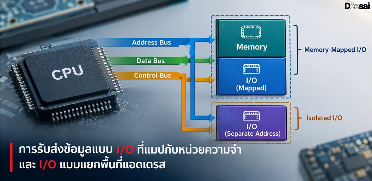 การรับส่งข้อมูลแบบ I/O ที่แมปกับหน่วยความจำ และ I/O แบบแยกพื้นที่แอดเดรส