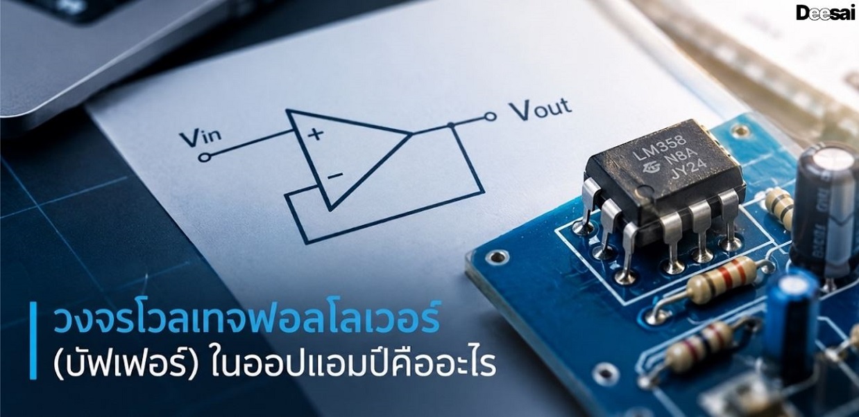 วงจรโวลเทจฟอลโลเวอร์ (บัฟเฟอร์) ในออปแอมป์คืออะไร