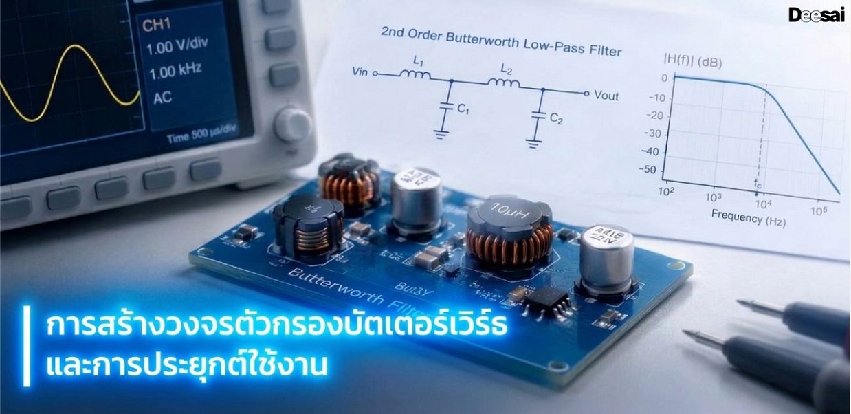 การสร้างวงจรตัวกรองบัตเตอร์เวิร์ธและการประยุกต์ใช้งาน