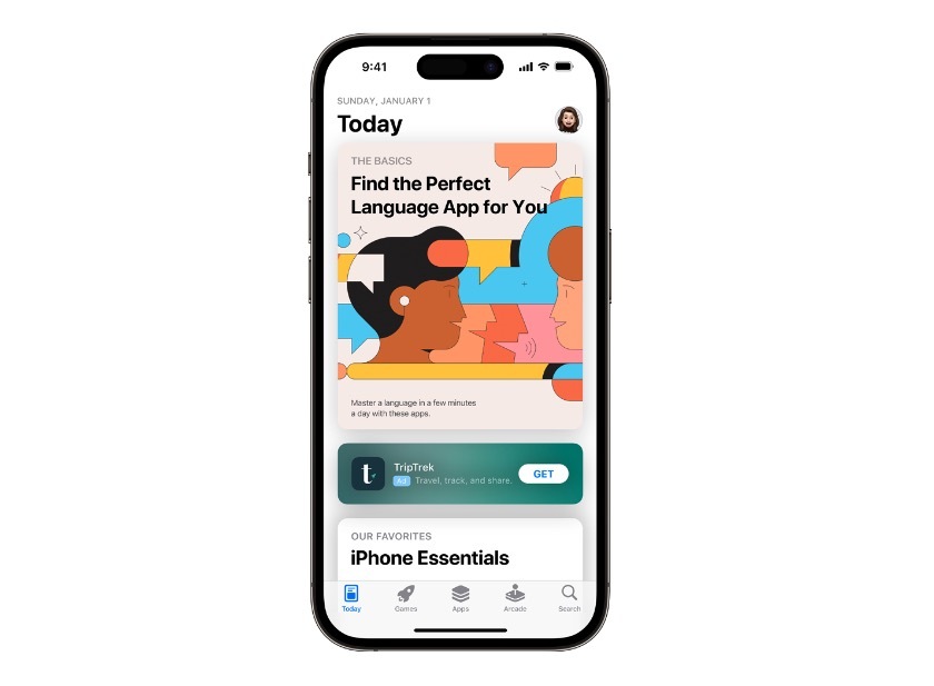 Apple Search Ads Today Tabs screen. 